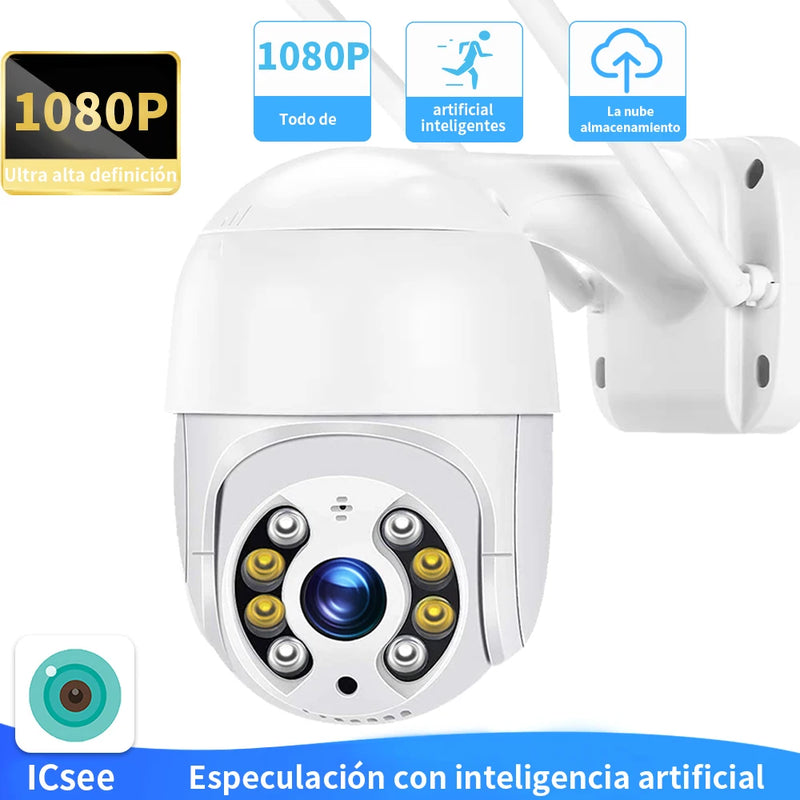 Câmera de Segurança WiFi PTZ para Áreas Internas e Externas com Visão Noturna e Sensor de Movimento