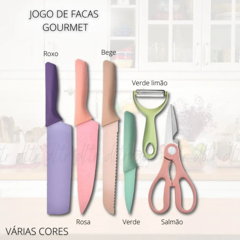 Conjunto de Facas Coloridas de Alta Precisão