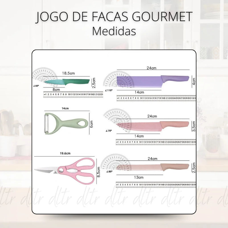 Conjunto de Facas Coloridas de Alta Precisão