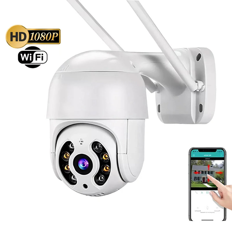 Câmera de Segurança WiFi PTZ para Áreas Internas e Externas com Visão Noturna e Sensor de Movimento