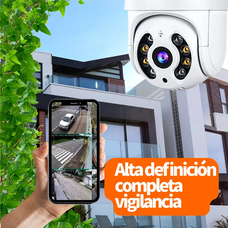 Câmera de Segurança WiFi PTZ para Áreas Internas e Externas com Visão Noturna e Sensor de Movimento