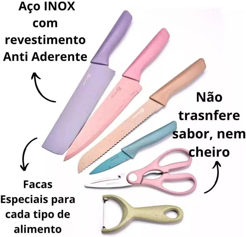 Conjunto de Facas Coloridas de Alta Precisão