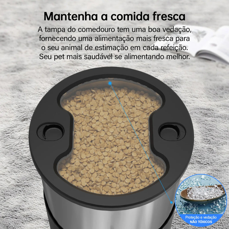 Alimentador Automático Inteligente com Programação de Refeições e Gravador de Voz – 5L