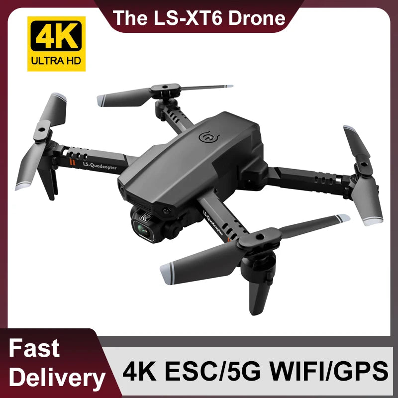 Drone XT6 com Câmera 4K - Quadcopter Dobrável com Duas Lentes